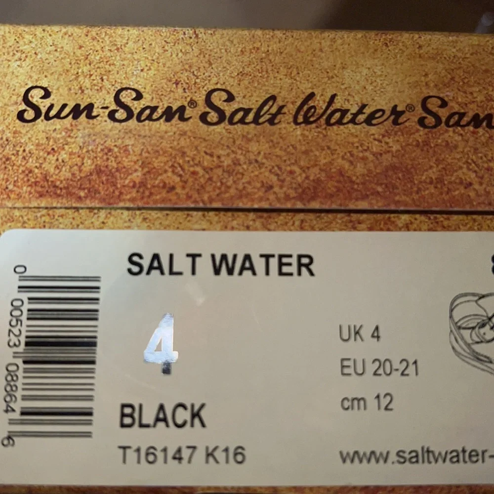 AUTH NIB Salt Water the Original Sandal Toddler Little Kids BLACK